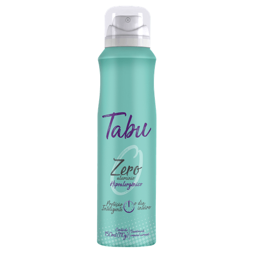 Desodorante Aerosol Antitranspirante Tabu Zero Alumínio 150Ml