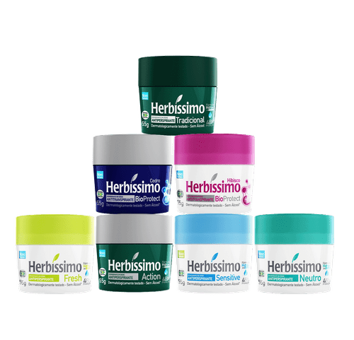 Kit Desodorante Creme Herbissimo 55G com 7 unidades