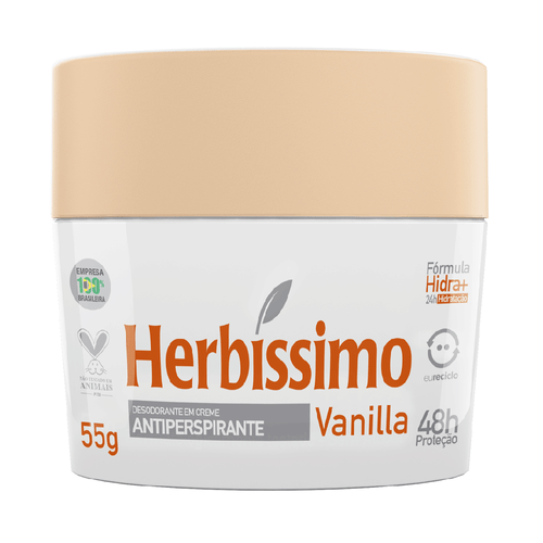 Desodorante Creme Antitranspirante Vanilla Herbissimo 55G