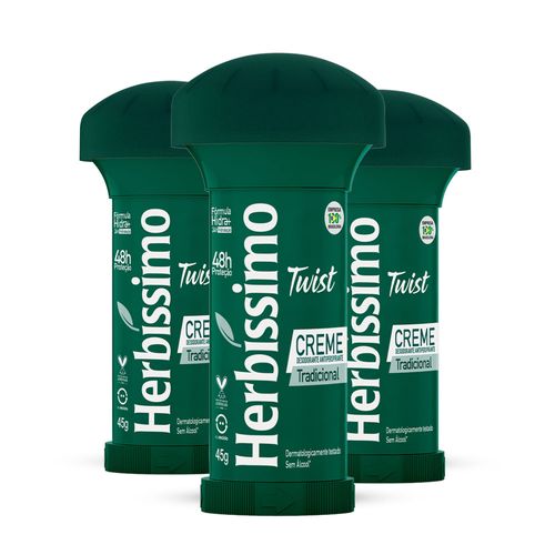 Kit Desodorante Twist Antitranspirante Tradicional Herbissimo 45G c/3 unidades
