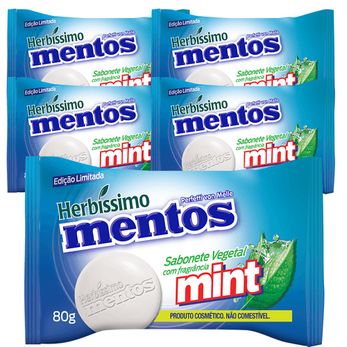 Kit Sabonete Vegetal Herbíssimo Mentos Mint -  c/5 unidades