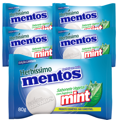 Kit Sabonete Vegetal Herbissimo Mentos Mint -  c/5 unidades