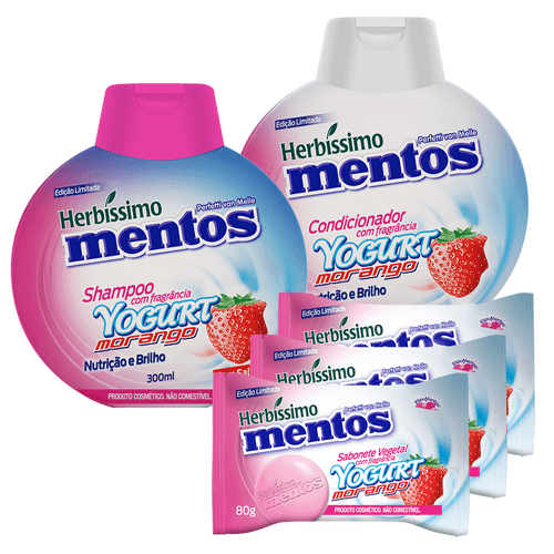 Kit Herbíssimo Mentos Yogurt Morango -  c/5 unidades