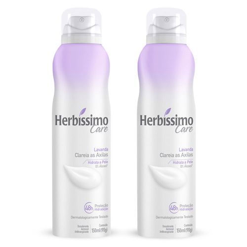 Kit Desodorante Aerossol Antitranspirante Herbíssimo Care Lavanda c/2 unidades