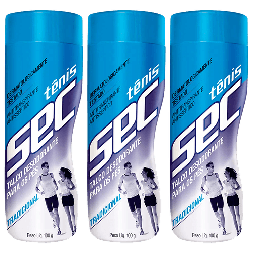 Kit Talco Tênis Sec Tradicional 100G C/ 3 unidades
