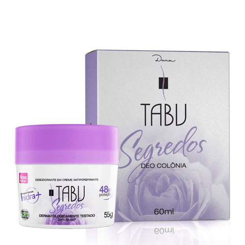 Kit Deo Colônia 60Ml e Desodorante Creme Antitranspirante 55G Tabu Segredos