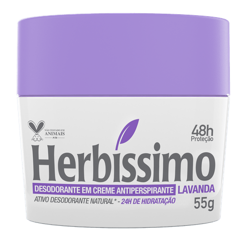 Desodorante Creme Antitranspirante Lavanda Herbíssimo 55G
