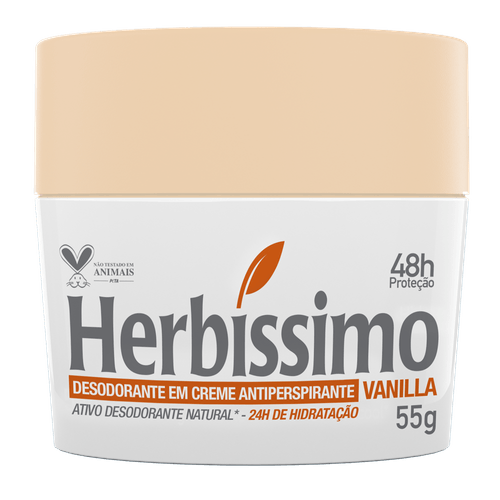 Desodorante Creme Antitranspirante Vanilla Herbíssimo 55G