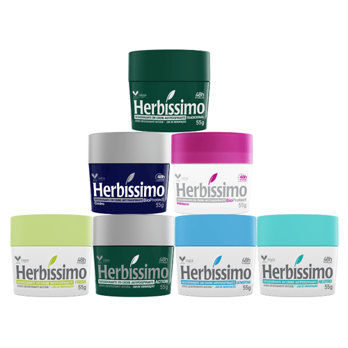 Kit Desodorante Creme Herbíssimo 55G com 7 unidades