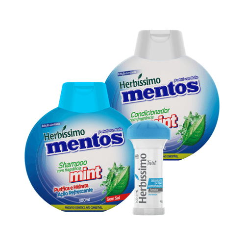 Kit Herbíssimo Mentos Shampoo e Condicionador Mint + Desodorante Herbíssimo Twist Sensitive 45G