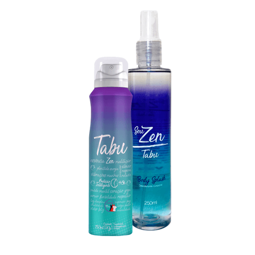 Kit Desodorante Aerosol Antitranspirante 150Ml e Body Splash Deo 250ML Tabu Zen