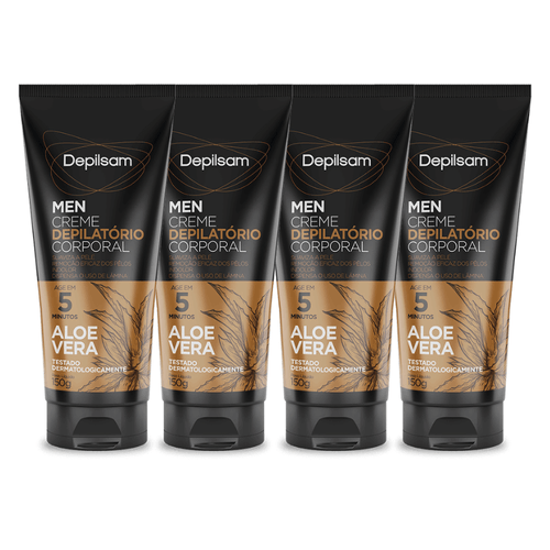 Kit Creme Depilatório Corporal Depilsam Men Sport 150G - 4 unidades