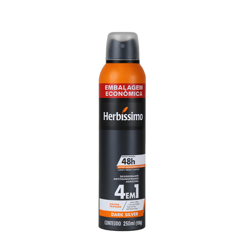 Desodorante Aerosol Antitranspirante Herbíssimo Dark Silver 250Ml
